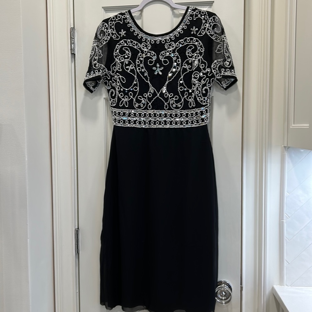 Manet Cocktail Special Occasion dress with Sheer Bottom with Lining Stones sz.S